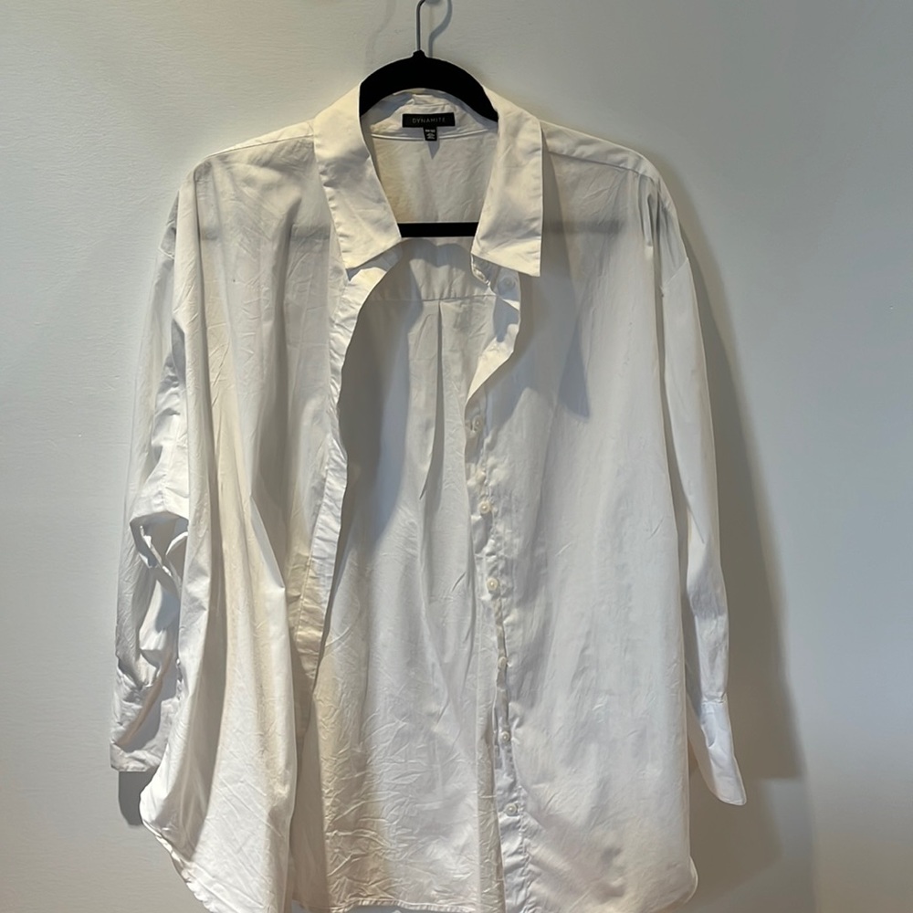 Oversized white button down